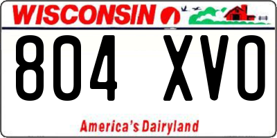 WI license plate 804XVO