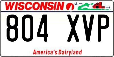 WI license plate 804XVP