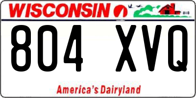WI license plate 804XVQ