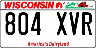 WI license plate 804XVR