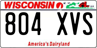 WI license plate 804XVS