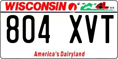 WI license plate 804XVT