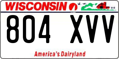 WI license plate 804XVV
