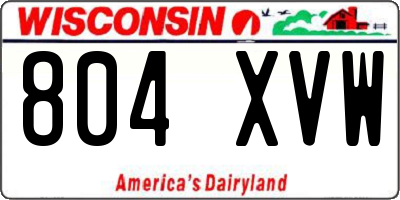 WI license plate 804XVW