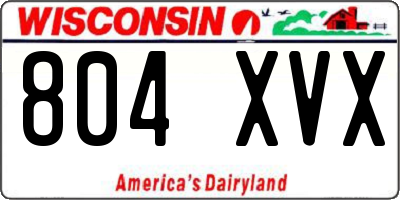 WI license plate 804XVX