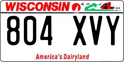 WI license plate 804XVY