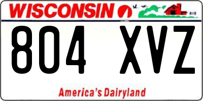 WI license plate 804XVZ
