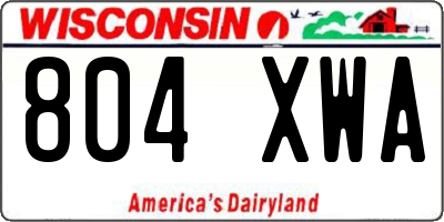 WI license plate 804XWA