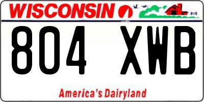 WI license plate 804XWB