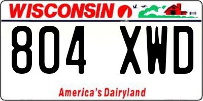 WI license plate 804XWD