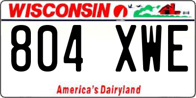 WI license plate 804XWE