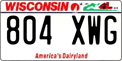 WI license plate 804XWG
