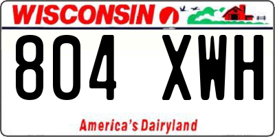 WI license plate 804XWH
