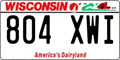 WI license plate 804XWI
