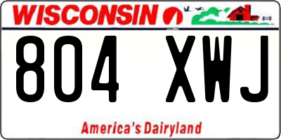 WI license plate 804XWJ