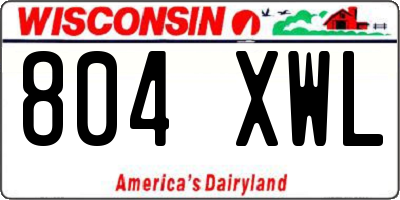 WI license plate 804XWL