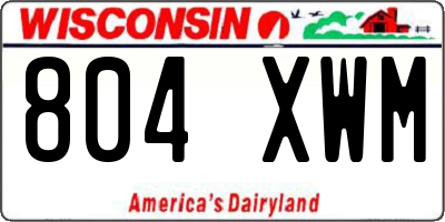 WI license plate 804XWM