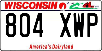 WI license plate 804XWP