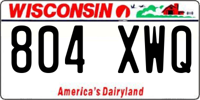 WI license plate 804XWQ
