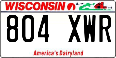 WI license plate 804XWR
