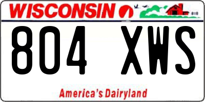 WI license plate 804XWS