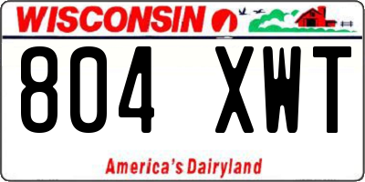 WI license plate 804XWT