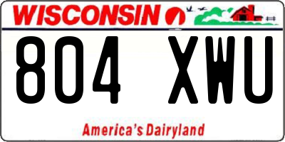 WI license plate 804XWU