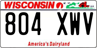 WI license plate 804XWV