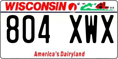 WI license plate 804XWX