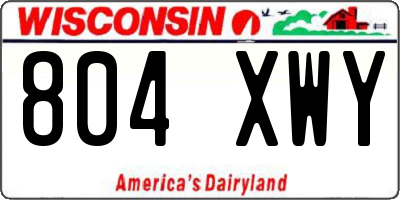 WI license plate 804XWY