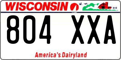 WI license plate 804XXA