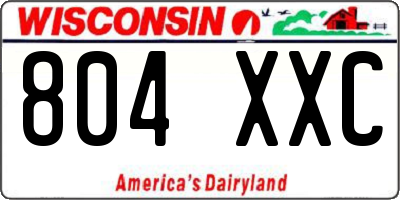WI license plate 804XXC