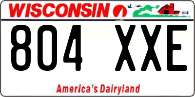 WI license plate 804XXE