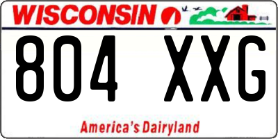 WI license plate 804XXG