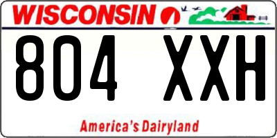 WI license plate 804XXH