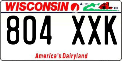 WI license plate 804XXK