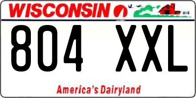 WI license plate 804XXL