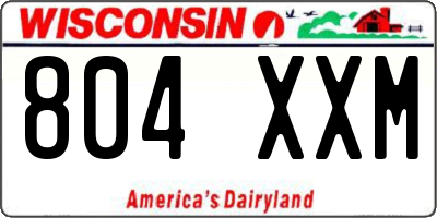 WI license plate 804XXM