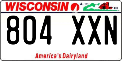 WI license plate 804XXN