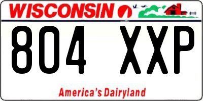 WI license plate 804XXP