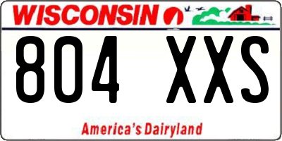 WI license plate 804XXS