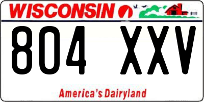 WI license plate 804XXV