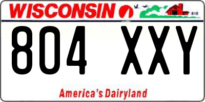 WI license plate 804XXY