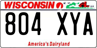 WI license plate 804XYA