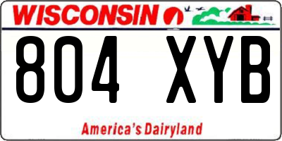 WI license plate 804XYB