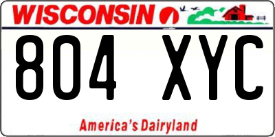 WI license plate 804XYC