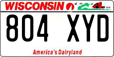WI license plate 804XYD