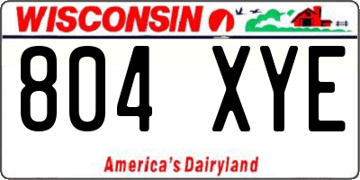 WI license plate 804XYE