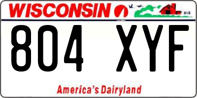 WI license plate 804XYF