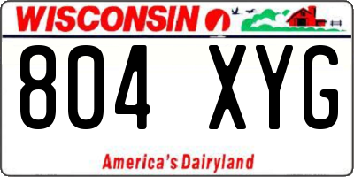 WI license plate 804XYG